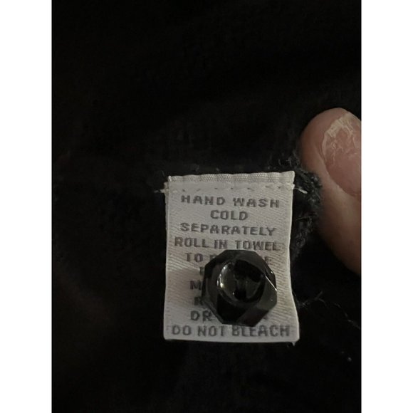 CHARTER CLUB Christmas Women's Cardigan Sweater Button up Size Medium Black - Picture 16 of 16